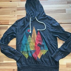 Colorado Rocky Mountains lightweight hooded sweatshirt size‎ XS navy blue